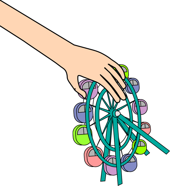 観覧車と手イラスト