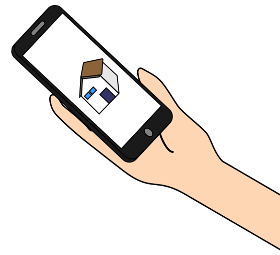 スマホを持つ手のイラスト